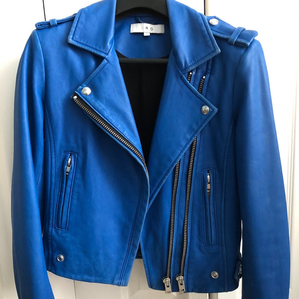 Blue IRO Dylan Leather Jacket (rare)